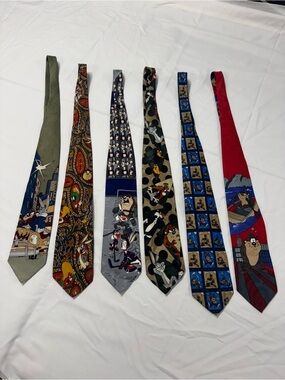 Vintage 90’s Looney Tunes Necktie Lot – 6 Licensed Character Ties